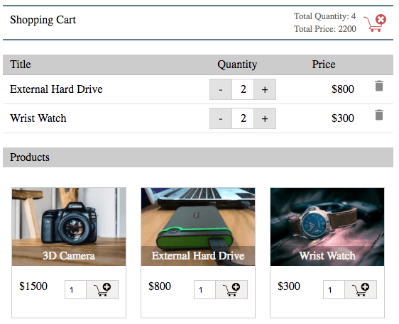 React eCommerce Cart screenshot 1