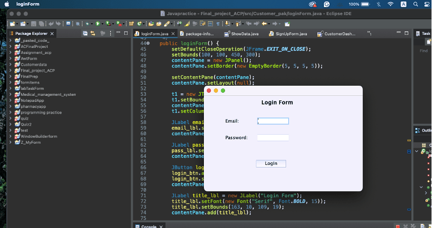 Customer Management System screenshot 1